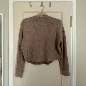 Nordstrom Socialite fuzzy brown mock neck sweater 🤎